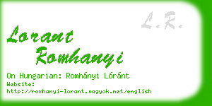 lorant romhanyi business card