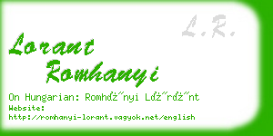 lorant romhanyi business card